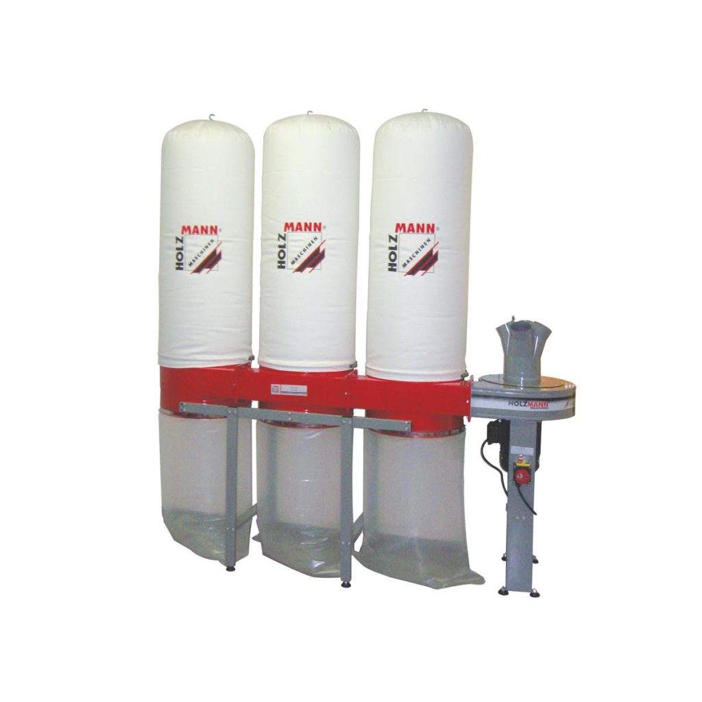 Stofafzuiging 4560 m3/h, 3 opvangzakken diameter 500 mm, afzuigopening 180 of 4x 100 mm