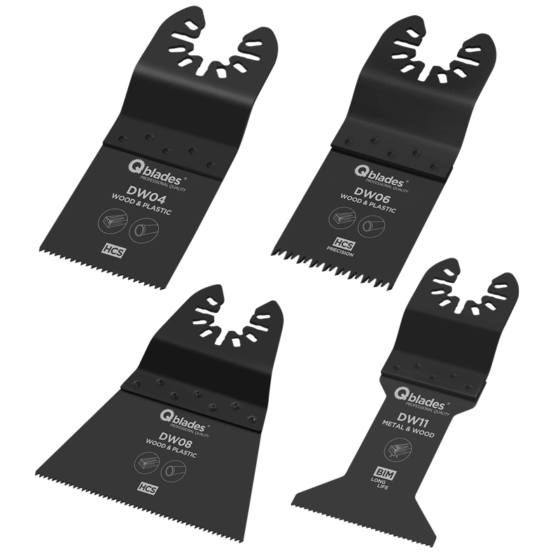 Qblades MultiZaagbladenset voor hout en metaal 4-delig DW92