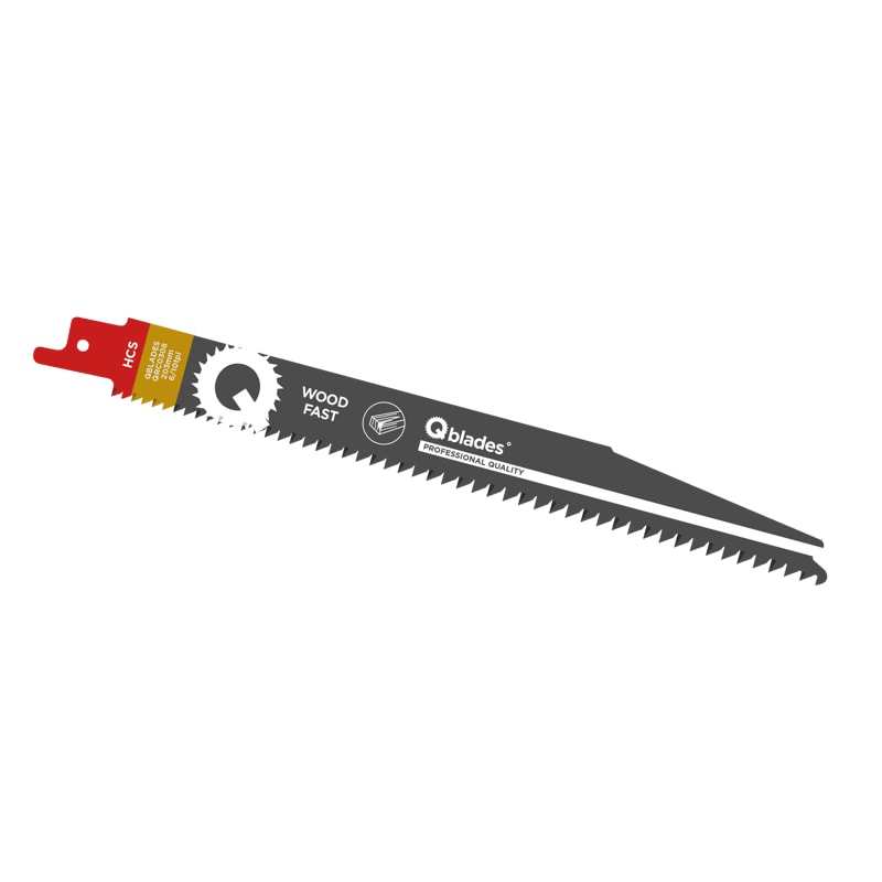 Qblades Reciprozaagblad Hout, Constructiehout, HCS, 6/10tpi - 203mm