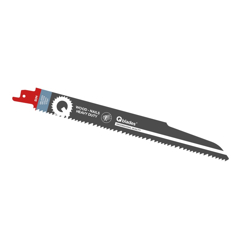 Qblades Reciprozaagblad Hout met spijkers, BIM, 5/8tpi - 228mm
