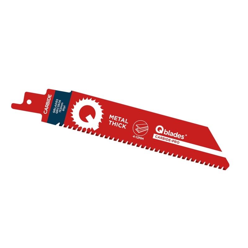 Qblades Reciprozaagblad Dik Metaal, Staal tot 12mm, CARB, 8tpi - 152mm, 50x longer life