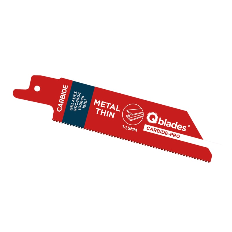 Qblades Reciprozaagblad Dun Metaal, Staal tot 1,5mm, CARB, 18tpi - 102mm, 50x longer life