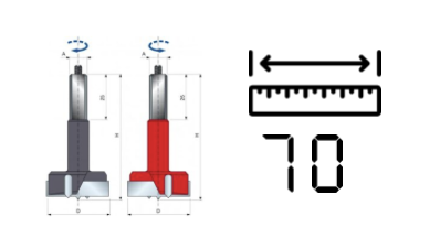 HM beslagboor L=70 mm