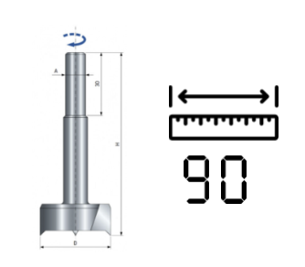 HSS Forstnerboor L=90 mm