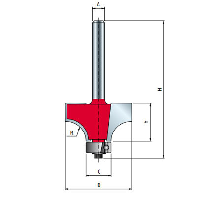 HM holle radius afrondrees met lager