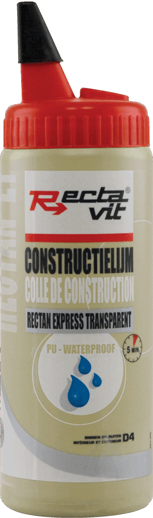 RECTAN EXPRESS TRANSPARENT   POLYURETHAAN HOUT- EN CONSTRUCTIELIJM - UITERST SNEL - TRANSPARANT - D4 500 ml