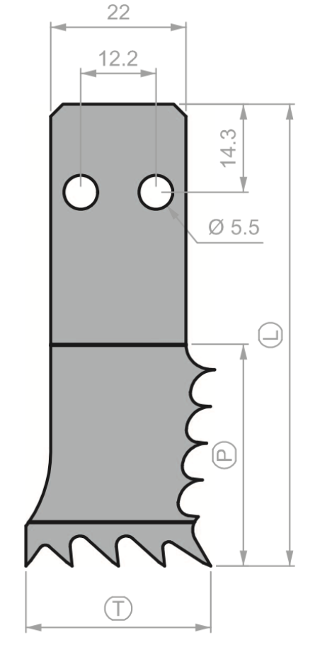 Gatensteekbeitel monobloc LEGNA FX187 - DUNNE uitvoering