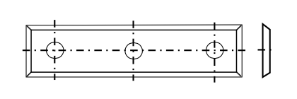 WPL messen met 4 snijkanten B=50 mm met 3 gaatjes