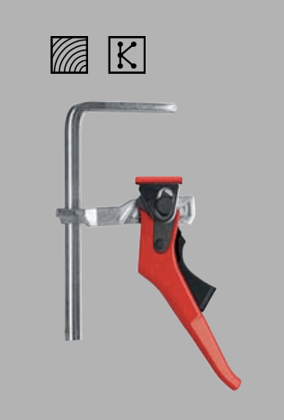 Geheel stalen tafelklem met hefboomgreep