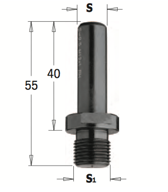 Adapter met rechte schacht met draadopname